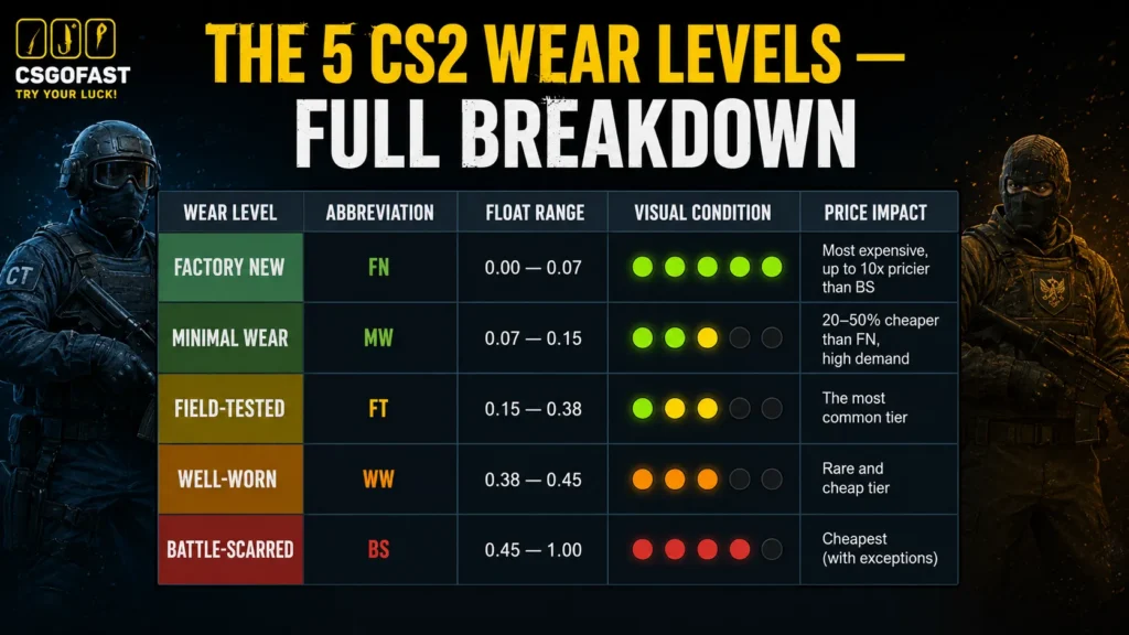 CS2 Wear Ratings & Float Values: The Complete Guide